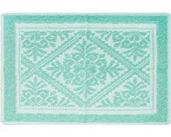 Katoenen Badmat - Vloerkleed - Badkamer - Sardijnse Handcraft - 50 x 80 cm - Blauwgroen