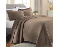 Katoenen Bedsprei - Taupe King Size - Zachte En Ademend Bedlinnen Voor Alle Seizoenen - Luxe Slaapkamer Decoratie