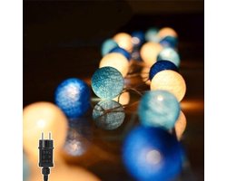 Katoenen bol verlichting snoer - 20 LED lampjes - 3,8 meter feestverlichting