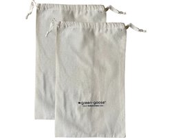 Katoenen broodzakken set van 2 - voor zelfgebakken brood en bakkerijtraktaties - 38x24 cm - Eco-broodopbergzakken - herbruikbaar en milieuvriendelijk Broodtrommel