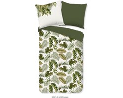Katoenen Dekbedovertrek - 140x220cm - Tweepersoons - Inclusief Kussenslopen - 100% Katoen - Groen