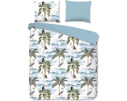 Katoenen Dekbedovertrek - 240x220cm - Tweepersoons - Lits Jumeaux - Inclusief Kussenslopen - 100% Zacht Katoen - Ice Blauw