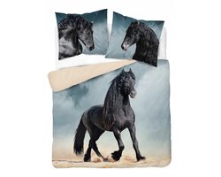 Katoenen Dekbedovertrek Set 160x200cm + 2 Kussenslopen 70x80cm Paard