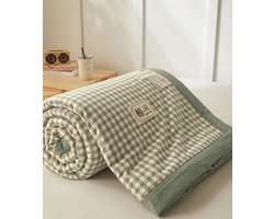 Katoenen Deken - Sprei Quilt - Slaapkamer Decoratie - Ultrasonisch Gestikt - 200x230cm - Lichtgroen