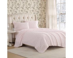 Katoenen Flanel Bedlinnen Set met Bijpassende Kussenslopen - Luxe en Zacht - Oeko-Tex Gecertificeerd - Antoinette Roze