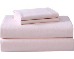 Katoenen Flanellen Laken Set - Hemelbed, Roze