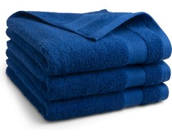 Katoenen handdoek - 3 stuks - 50x100 - kleur klassiek blauw