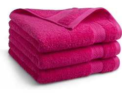 Katoenen handdoek - 3 stuks - 50x100 - roze