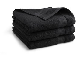 Katoenen handdoek - 3 stuks - 50x100 - zwart