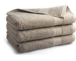 Katoenen handdoek - 3 stuks - 70x140 - kleur taupe