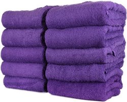 Katoenen Handdoek - badhanddoek - paars - set van 3 stuks - 50x100 cm