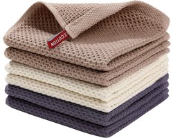 Katoenen handdoeken, vaatdoeken, katoen, wasbaar, voor huishouden, keuken, servies, set van 6