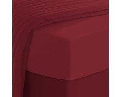Katoenen Hoeslaken 170×200–180×200 cm – 400 Draaddichtheid Mako-Satijn Gemaakt van 100% langstapelig katoen – Extra zacht en ademend – Geschikt voor matrassen tot 40 cm hoog – Kleur: Rio-Rood