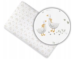 Katoenen Hoeslaken Kinderbed 140x70cm met Elastiek - Grijze Gansjes