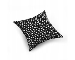 Katoenen Kussensloop 40x40cm - Zwarte Mini Wolkjes