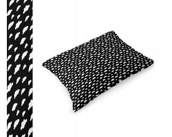 Katoenen kussensloop 50x60cm - Zwarte Mini Wolken - OEKO-TEX gecertificeerd