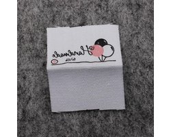 Katoenen Labels - Stoffen Etiketten - Kleding Merk - Handgemaakt - 3 x 4 cm - Wit