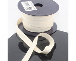 Katoenen Ribsband - 5 meter, 15mm breed in ecru kleur voor kleding en decoratie