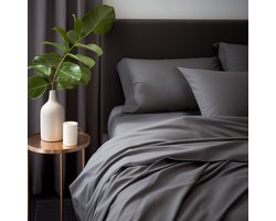 Katoenen satijnen dekbedovertrek 140x200 Lichtgrijs DARYMEX