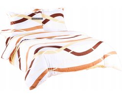 Katoenen satijnen dekbedovertrek 200x220 + 2 kussenslopen 70x80 met rits