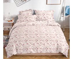 Katoenen Satijnen Dekbedovertrek 200x220cm met Bloemendessin