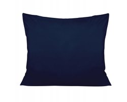 Katoenen satijnen kussensloop 50x80 cm, effen donkerblauw