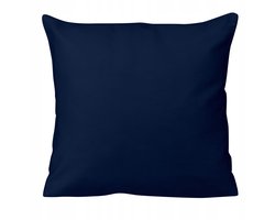 Katoenen satijnen kussensloop 70x80 cm - Donkerblauw