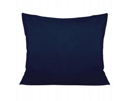 Katoenen satijnen kussensloop donkerblauw 50x60 cm