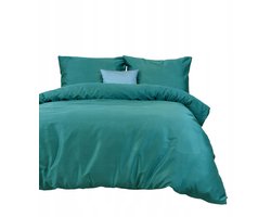 Katoenen Satine Dekbedovertrek Set 160x200cm Donker Turquoise