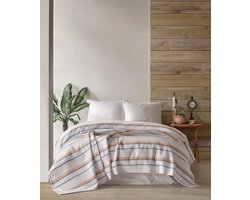 Katoenen Sprei - Woondeken Bankplaid - Bank Versieren - Wafel Weefsel - 235 x 240 cm - Tuscan Sun
