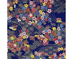 Katoenen Stof Verkocht per Meter - 50 x 145 cm - 100% Katoen - Bronzen Ontwerp - Bloemmotief - Decoratieve Kleden voor Naaien - Quilten - Ambachten - Gordijnen - Meubels