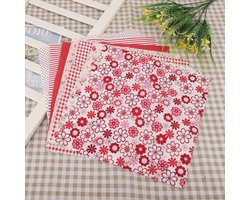 Katoenen Stofbundels - Patchwork Stof - Quilten Knutselen - Voorgesneden Stukken - 25x25 Cm - Bloemenpatroon