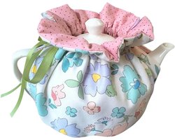 Katoenen Theepot Beschermhoes met Vintage Bloemenprint, Decoratieve Theecosy met Isolatiepad voor Thuisgebruik, Perfect voor Koken en Cadeaus