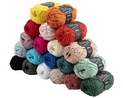 Katoengaren, diverse kleuren, L: 80-85 m, 20x50 gr/ 1 doos