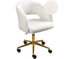 KATONAH - Bureaustoel - Gebroken wit - Bouclé