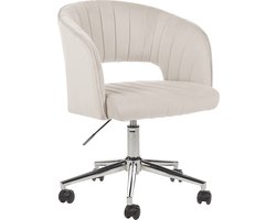 KATONAH - Bureaustoel - Lichtbeige - Fluweel