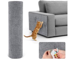 Katten Krabmat - 40x100 cm - Katten klimmuur - Bescherming Van Meubels - Krabmat Zelfklevend - Klimmuur Kat - Krabmeubel - Kattenspeelgoed - Beschermt Tapijten en Banken Voor Muur en Hoek - Doe-Het-Zelf Trimbaar - Grijs - 1 Stuk