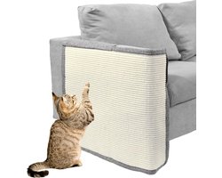 Katten krabmat - Bescherming van meubels - Voor banken en stoelen - Krabbescherming - 1 stuk - lichtgrijs - rechts - Wordt gebruikt om banken, stoelen en meubels te beschermen