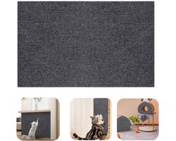 Katten krabmat - Meubelbeschermer - Stoffen krabplank voor katten - Zelfklevende muursticker - Meubelreparatiepatch - Bankbeschermer - Snijbaar - Voor banken, wandpanelen, deuren, vloeren, kattenmanden (100 cm * 40 cm * 4mm - Donkergrijs)