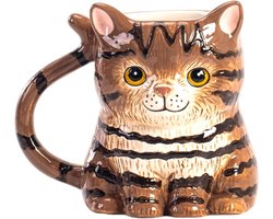 Katten Mok - Keramische Beker - Warme Dranken - 3D Levensecht Design - 380 ml - Multicolor