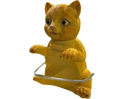 Katten Rolhouder - Papierhouder Kat - Decoratieve Opslag - Krasbestendig Ontwerp - 22 cm - Multicolor
