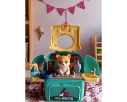 Katten verzorgingsset - 15-delig rollenspel - Poezen kapsalon - Compact en Lichtgewicht - Creatief en Educatief