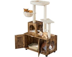 Kattenbak Kast - Kattenhuis met Deuren - Katten Meubel Ombouw - Kattenkast - Kattenplek meubel