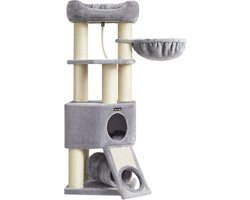 Kattenboom Xl - Kattenhuis - Krabpaal - Katten - Wit _ Grijs