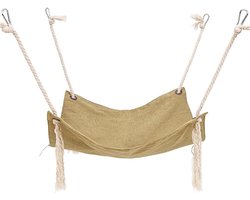 Kattenhangmatten - Kattenmand - Katoen en Linnen - Kattenbed - Kattenhangmand - Hangend Huisdierbed - Hangmat voor Kattenkooi - 47*47cm - Kaki