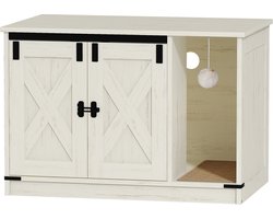 Kattenkast, kattenbak kast, kattenbak meubel, verborgen kattenbak kast met kattenbel, binnen kattenhuis, 80 x 50 x 53 centimeter, geschikt voor gang en slaapkamer