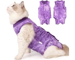 Kattenkleding - Postoperatief vest - Likbestendige kleding voor huisdieren - Paars (L)