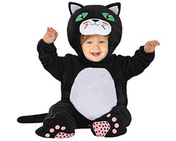 Kattenkostuum voor Baby - Dieren Kostuum voor Halloween, Carnaval en Feesten - Zwart