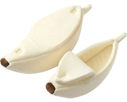 Kattenmand - Kleur: Beige - Banaan Mand voor Kat & Poes - Warm & Comfortabel - Hoge Kwaliteit & Extra Zacht - Maat: Small - Afmeting: 40*15*10cm - Dierenmand - Huisdierkussen - Slaapplek voor Poes