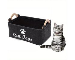 Kattenspeelgoed - Opslagdoos - Huisdieren Speelgoed voor Opbergmand - Vilten Opbergdoos Opvouwbaar Kauwspeelgoed Dekens Hondenkleding Opvangkisten - Huisdier (Kat)